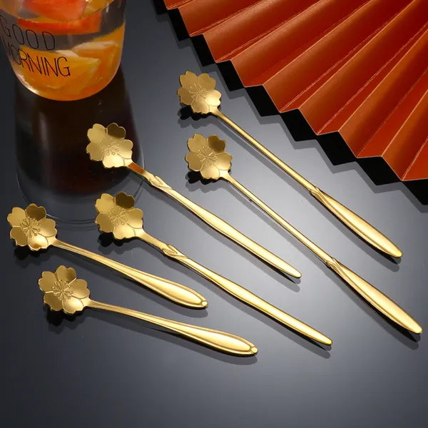 8_Pcs_Gold_Large_Flower_Coffee_Spoon_Stainless_Steel_For_Utensils_Cutlery