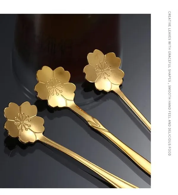 8_Pcs_Gold_Large_Flower_Coffee_Spoon_Stainless_Steel_For_Utensils_Cutlery