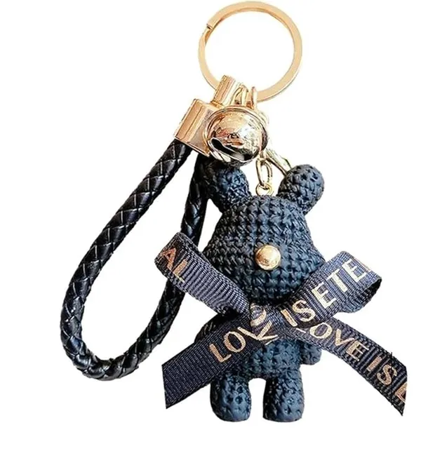 Rabbit_Black_Stainless_Steel_Keychain