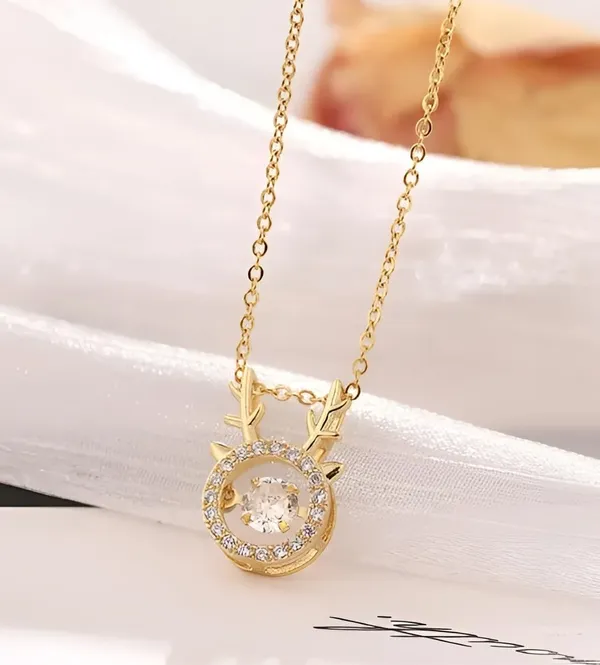 Platinum_Deer_Twinkling_Pendant_Platinum_Jewellery_Set_For_Women