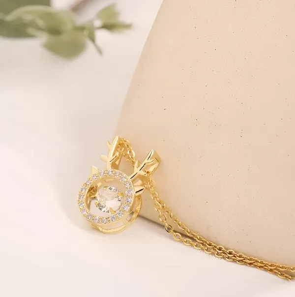 Platinum_Deer_Twinkling_Pendant_Platinum_Jewellery_Set_For_Women