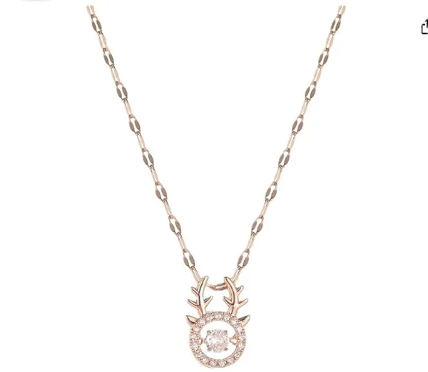 Platinum_Deer_Twinkling_Pendant_Platinum_Jewellery_Set_For_Women