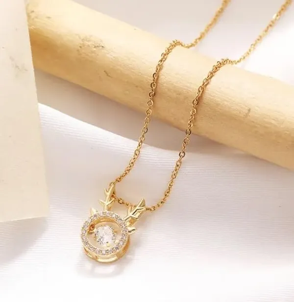 Platinum_Deer_Twinkling_Pendant_Platinum_Jewellery_Set_For_Women