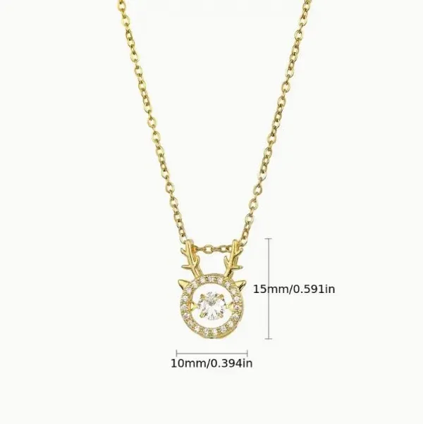 Platinum_Deer_Twinkling_Pendant_Platinum_Jewellery_Set_For_Women