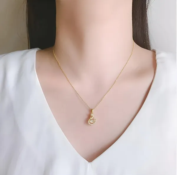 Platinum_Swan_Gold_Pendant_Platinum_Jewellery_Set_For_Women