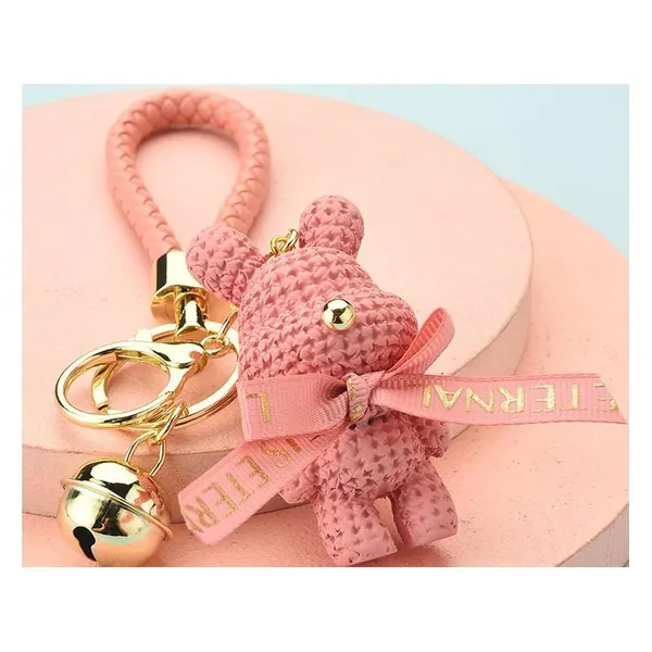 Rabbit_Pink_Stainless_Steel_Keychain