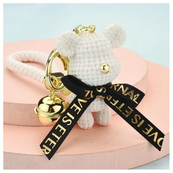 Rabbit_White_Stainless_Steel_Keychain