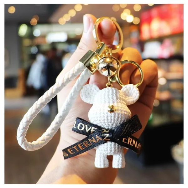 Rabbit_White_Stainless_Steel_Keychain