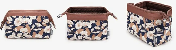 Brown-Daisy_Polyester_Fabric_Toiletry_Bag