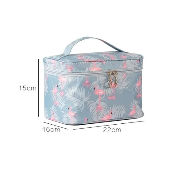 Navy_Blue_Flower_Waterproof_Polyester_Travel_Bag