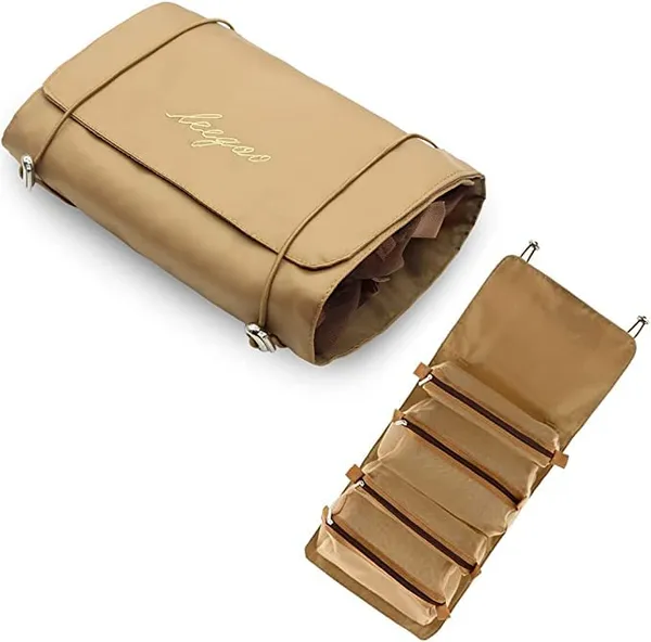Khaki_Roll_Up_Polyester_Mesh_Travel_Bag