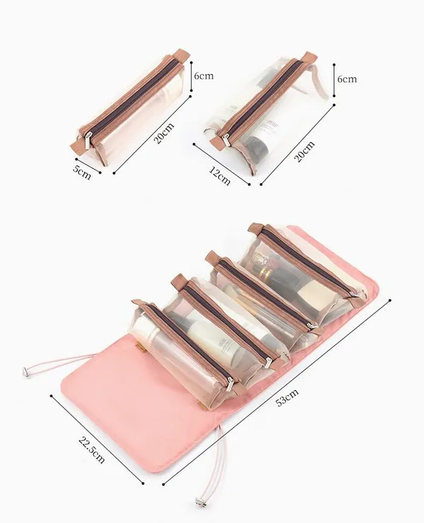 Pink_Roll_Up_Polyester_Mesh_Travel_Bag