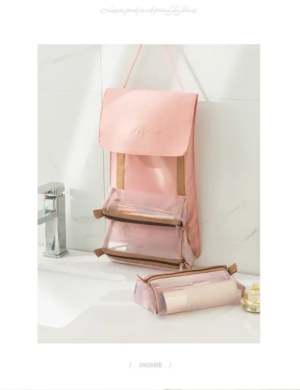 Pink_Roll_Up_Polyester_Mesh_Travel_Bag