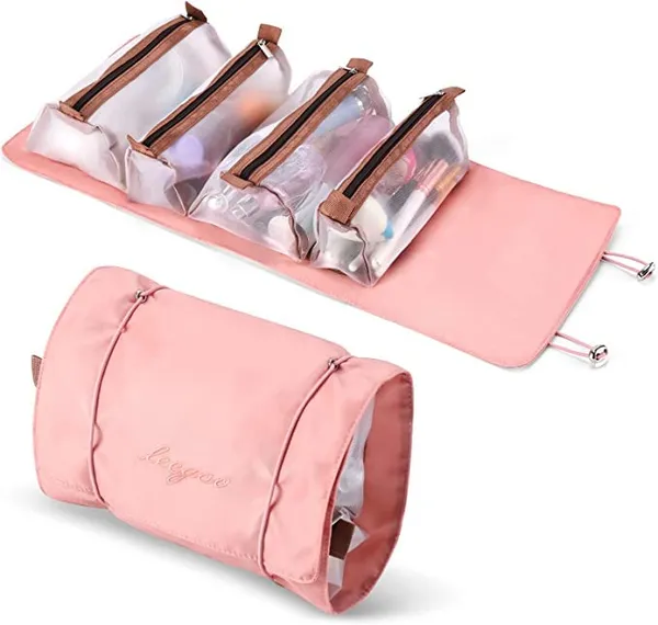 Pink_Roll_Up_Polyester_Mesh_Travel_Bag