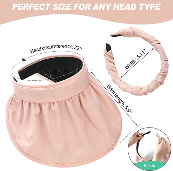 Pink_Sun_Visor_Hat_Vinyl,_Silk_Cotton_Hat_For_Women