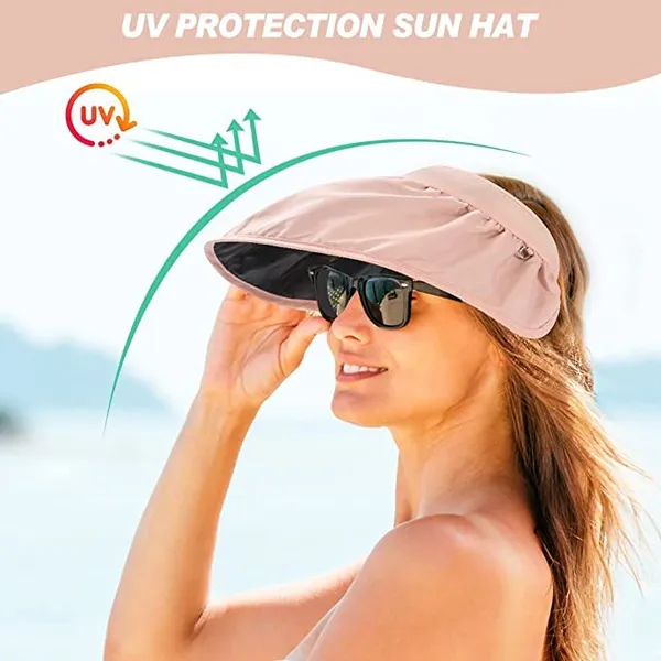 Pink_Sun_Visor_Hat_Vinyl,_Silk_Cotton_Hat_For_Women