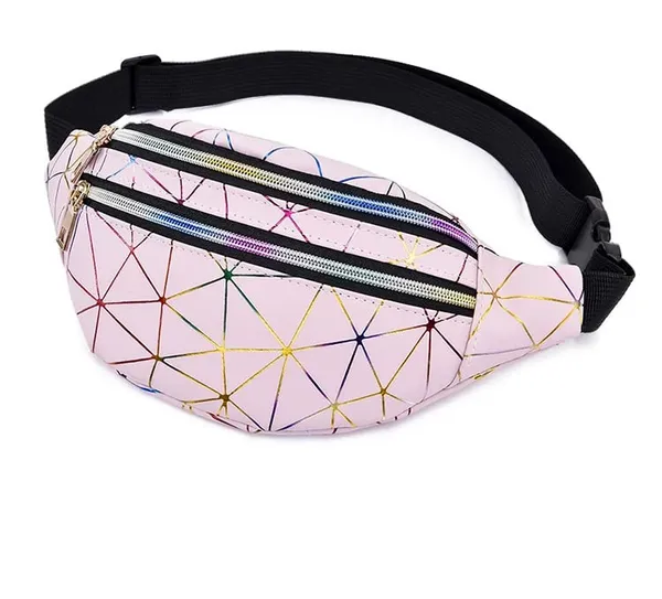 Pink_Laser_Soft_PU_Leather_Waist_Bag_For_Women