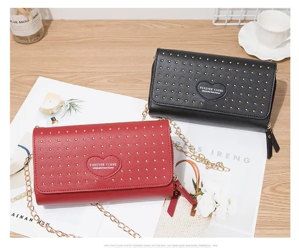Maroon_Double_Zipper_Clutch_Wallet_Pu_Leather_Purses_For_Women