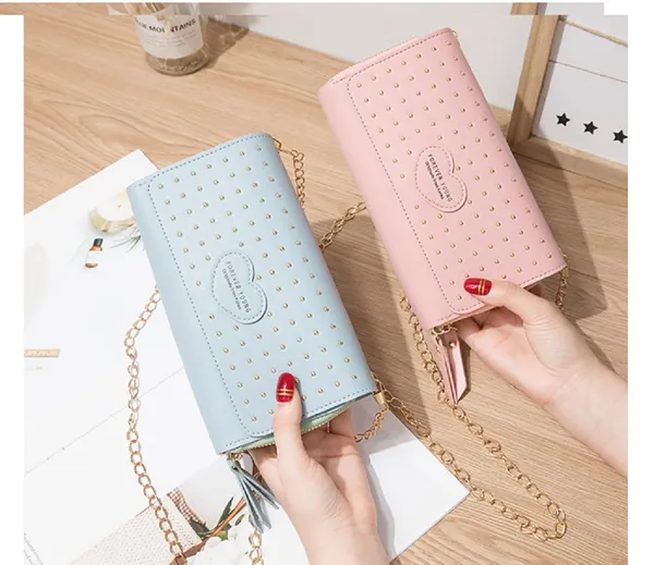 Pink_Double_Zipper_Pu_Leather_Purses_For_Women