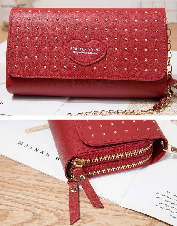 Pink_Double_Zipper_Pu_Leather_Purses_For_Women