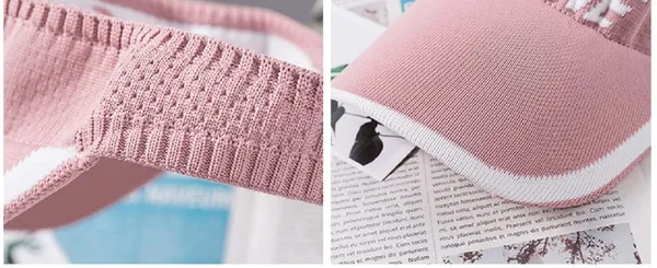 2_Pack_Pink_Polyester_Sport_Sun_Visor_Hat_For_Women