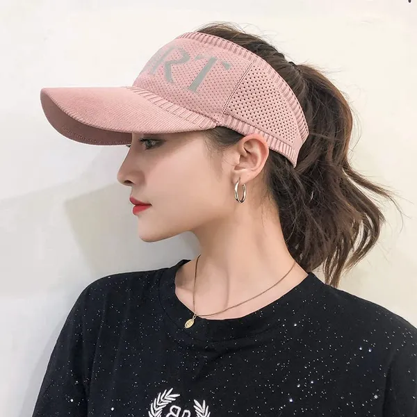 2_Pack_Pink_Polyester_Sport_Sun_Visor_Hat_For_Women