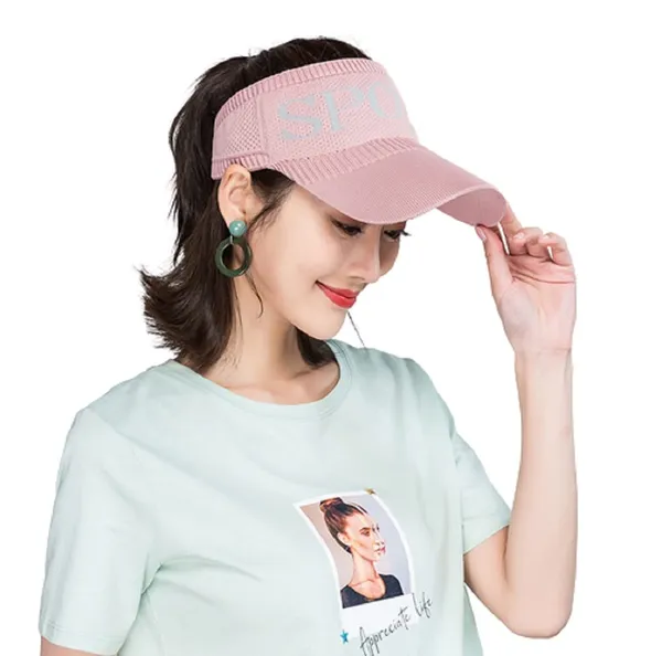 2_Pack_Pink_Polyester_Sport_Sun_Visor_Hat_For_Women