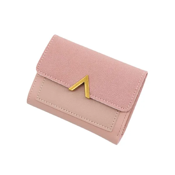 Pink_Tri-Fold_Retro_Faux_Leather_Purses_For_Women
