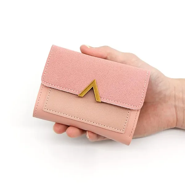 Pink_Tri-Fold_Retro_Faux_Leather_Purses_For_Women