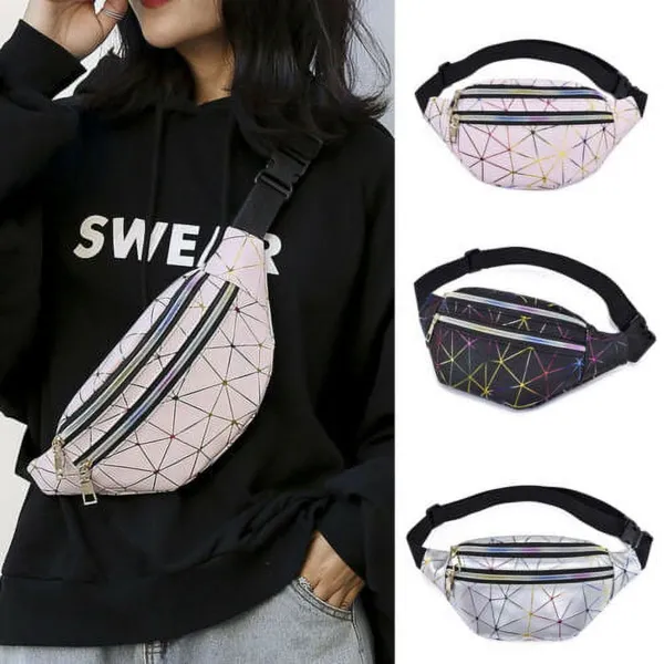 Pink_Laser_Soft_PU_Leather_Waist_Bag_For_Women