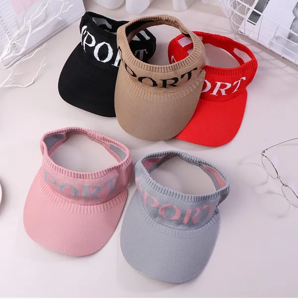 2_Pack_Red_Polyester_Sport_Sun_Visor_Hat_For_Women