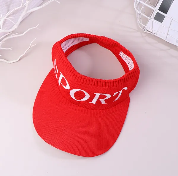 2_Pack_Red_Polyester_Sport_Sun_Visor_Hat_For_Women