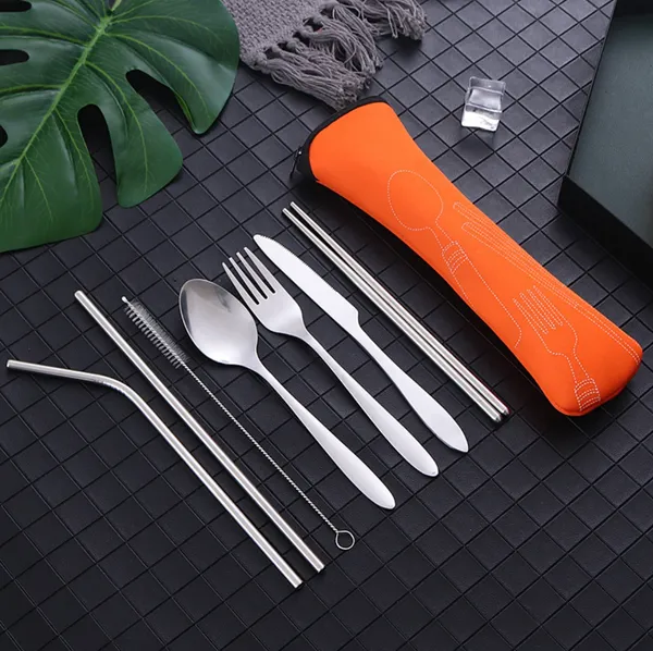 Orange_6_Piece_Stainless_Steel_Traveling_Cutlery_Set