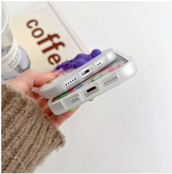 Purple_3D_Bear_Transparent_Case_Thermoplastic_Polyurethane_For_Iphone_14