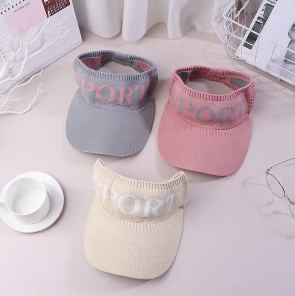 2_Pack_Pink_Polyester_Sport_Sun_Visor_Hat_For_Women