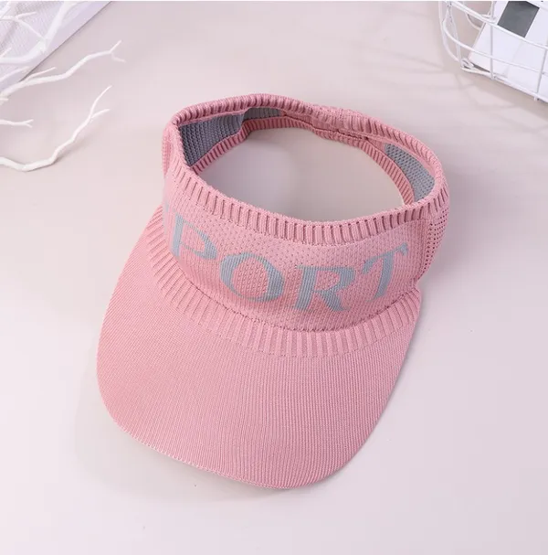 2_Pack_Pink_Polyester_Sport_Sun_Visor_Hat_For_Women