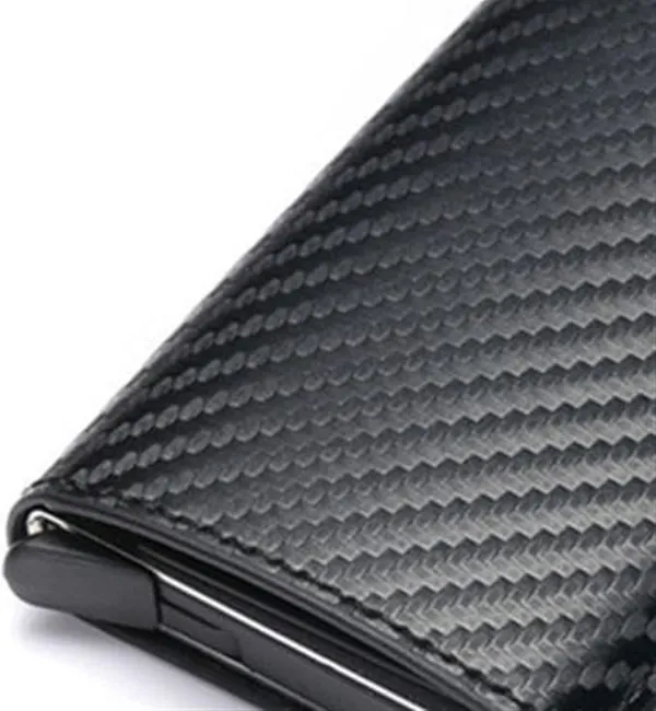 Black_Pu_Leather_And_Aluminum_Coating_RFID_Carbon_Fiber_Popup_Card_Holder