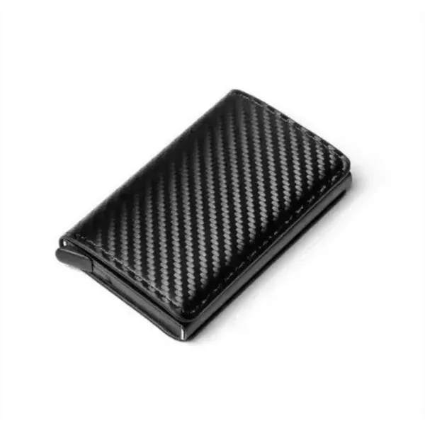 Black_Pu_Leather_And_Aluminum_Coating_RFID_Carbon_Fiber_Popup_Card_Holder