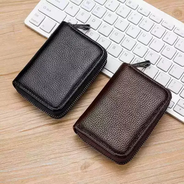 Brown_Card_Case_Organizer_Zipper_Wallet_(9_slots)