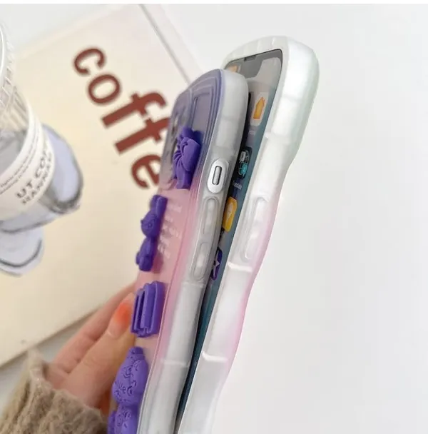 Purple_3D_Bear_Transparent_Case_Thermoplastic_Polyurethane_For_Iphone_13