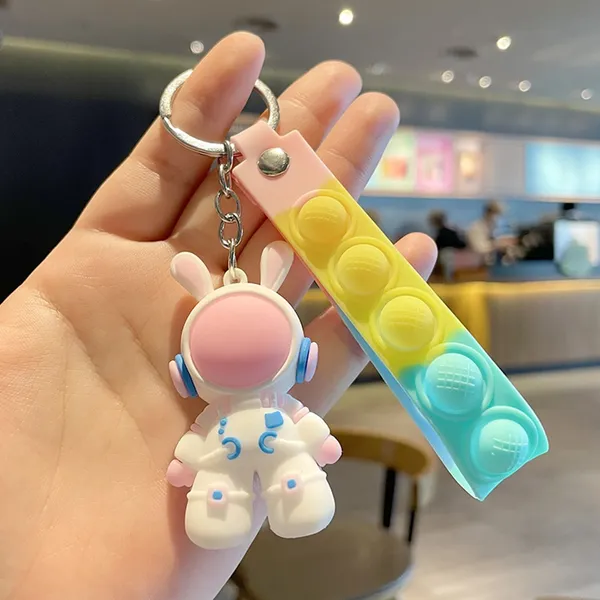 Pink_Space_Bunny_Stainless_Steel_Keychain