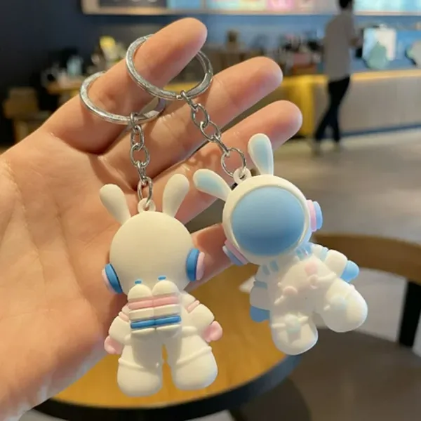 Pink_Space_Bunny_Stainless_Steel_Keychain