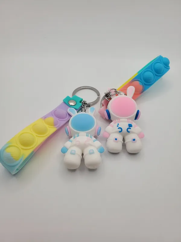Pink_Space_Bunny_Stainless_Steel_Keychain