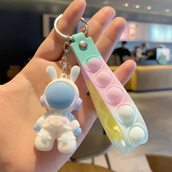 Blue_Space_Bunny_Stainless_Steel_Keychain