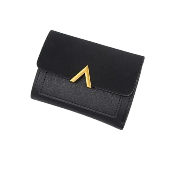Black_Tri-Fold_Retro_Faux_Leather_Purses_For_Women