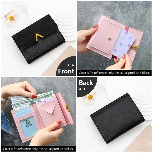 Black_Tri-Fold_Retro_Faux_Leather_Purses_For_Women