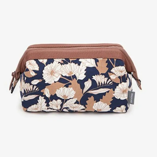 Brown-Daisy_Polyester_Fabric_Toiletry_Bag