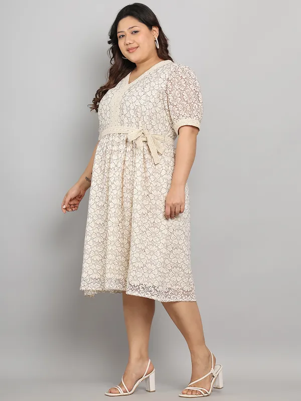Brown_Premium_Cotton_Short_Dress_For_Women_|_Till_6XL