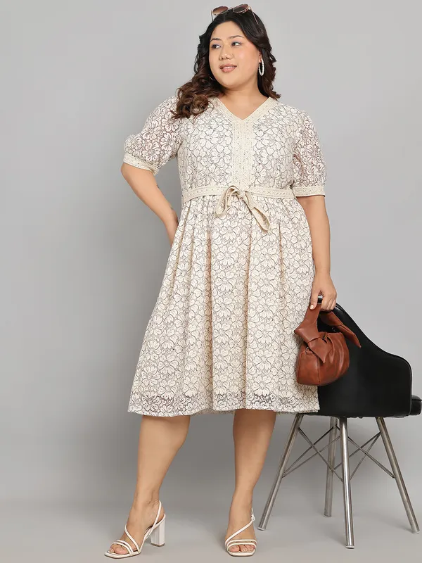 Brown_Premium_Cotton_Short_Dress_For_Women_|_Till_6XL