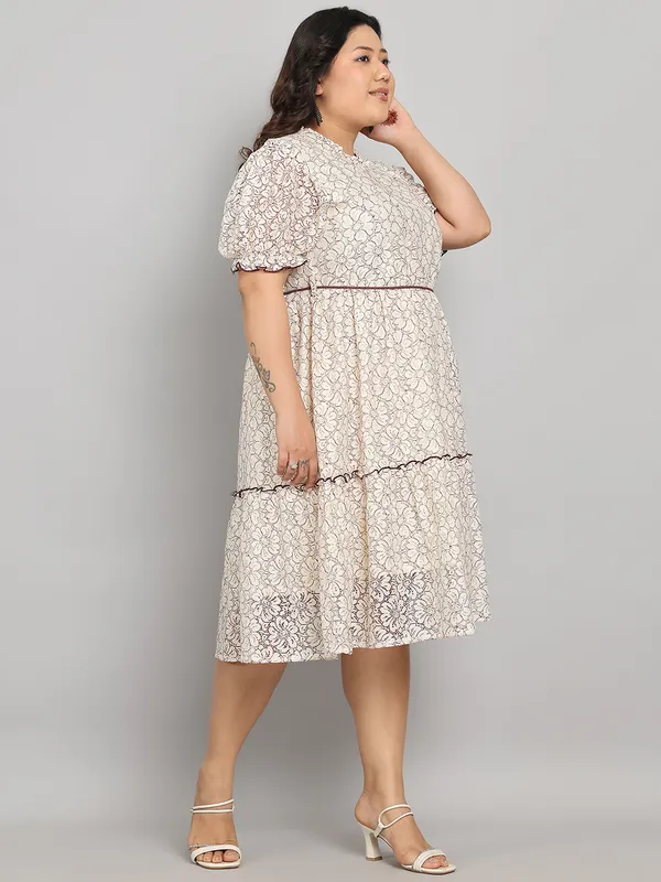 Brown_Premium_Schiffli_Short_Dress_For_Women_|_Till_6XL